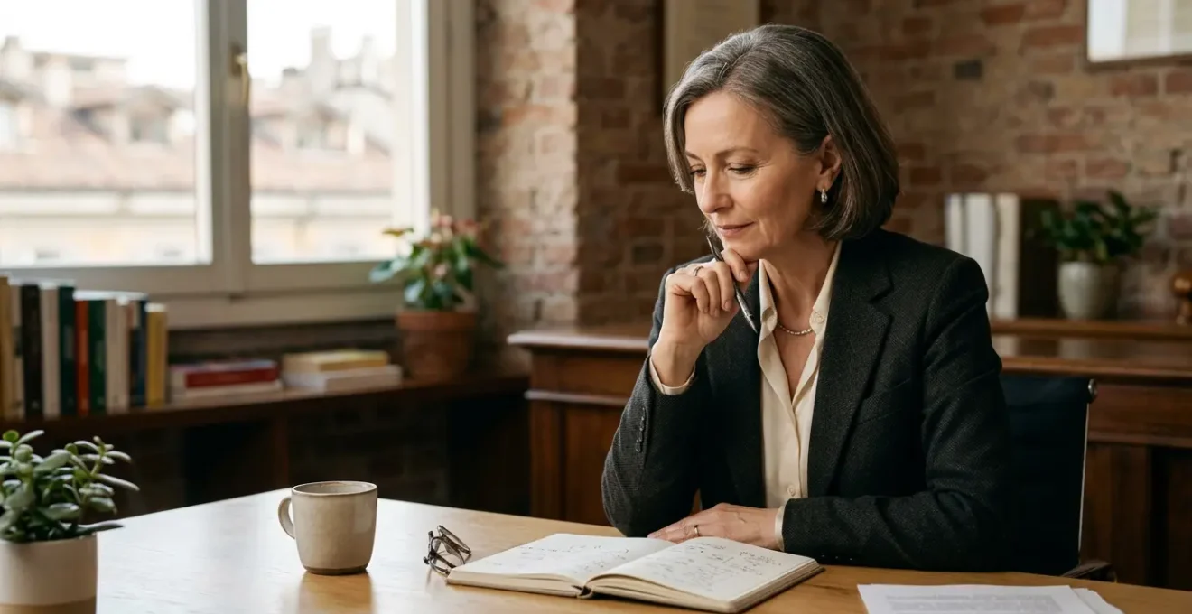 Professionista del coaching in Italia durante una sessione di lavoro strategico