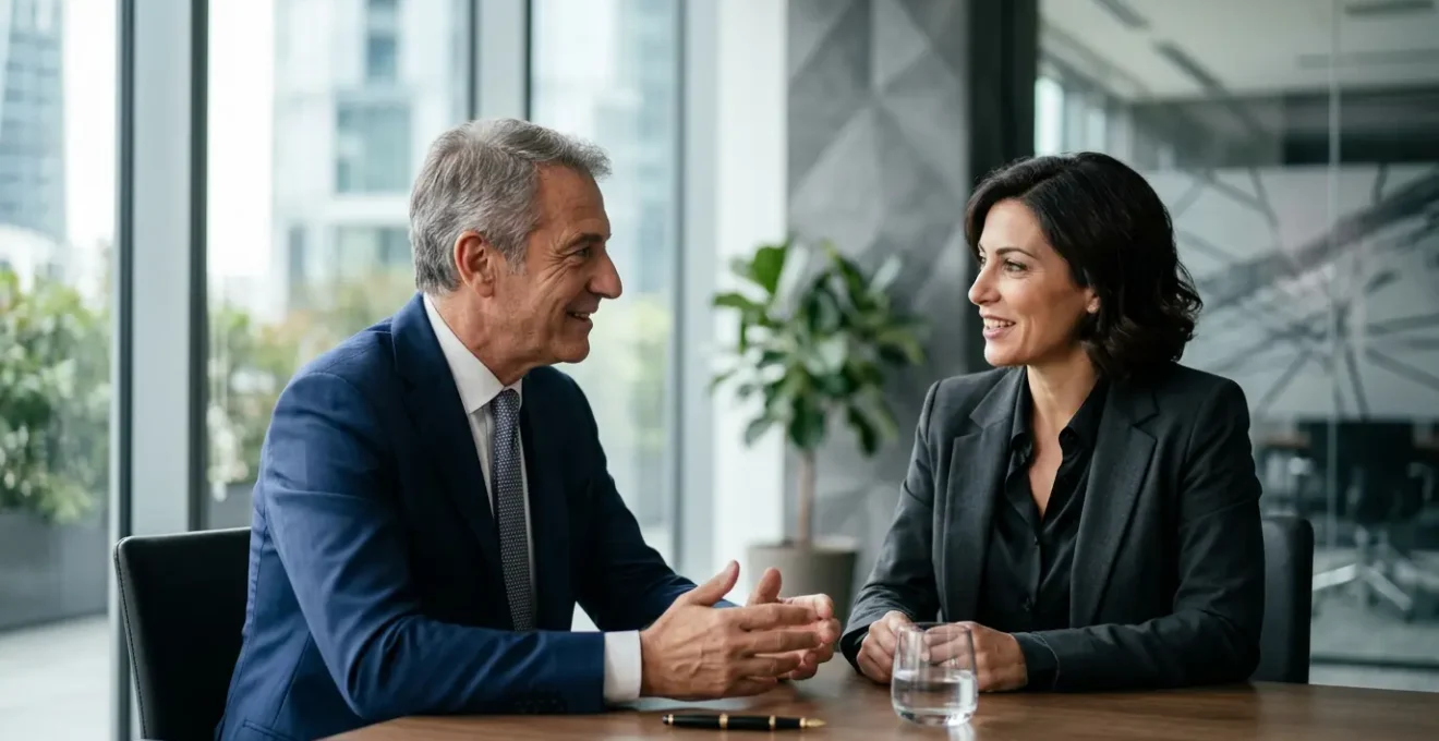 Professionista finanziario italiano in ambiente aziendale moderno che analizza dati strategici