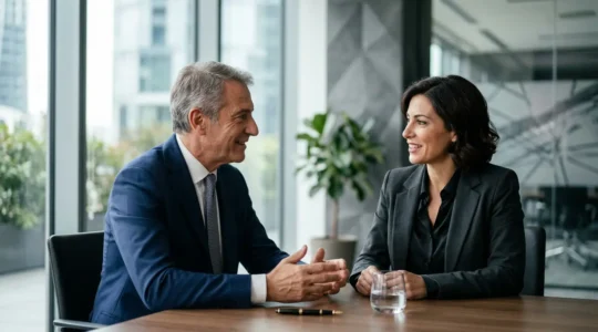Professionista finanziario italiano in ambiente aziendale moderno che analizza dati strategici