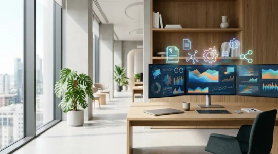 Gestione moderna di documenti digitali in ambiente aziendale con tecnologia avanzata