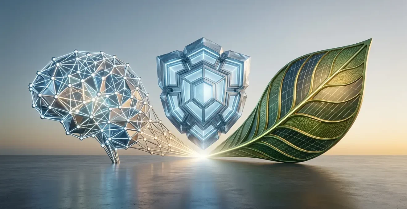 Visione futuristica degli investimenti tecnologici emergenti in Italia con focus su AI, cybersecurity e green energy