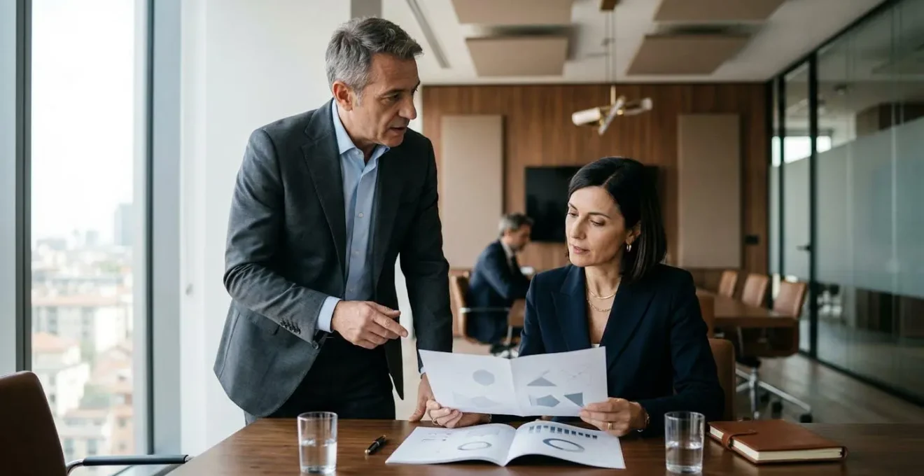 Scena professionale che rappresenta la gestione strategica dell'aumento di capitale per dipendenti in una SRL italiana