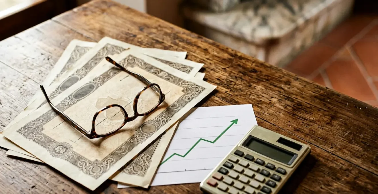 Investitore analizza rendimenti BTP italiani con documenti finanziari e grafici di mercato