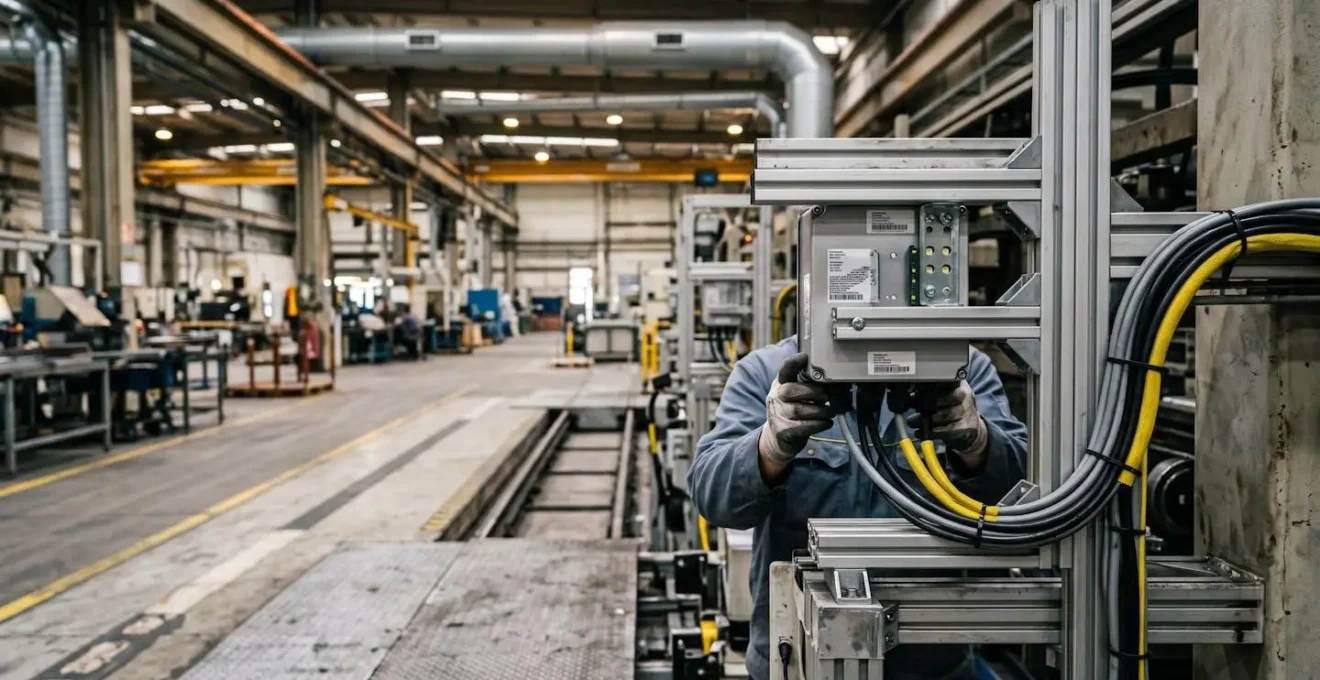 Sensori IoT industriali applicati a macchinari per la raccolta dati in tempo reale e manutenzione predittiva