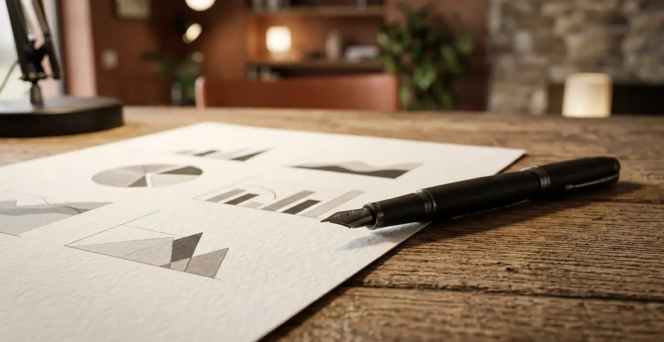 Investitore prepara documenti finanziari e grafici di performance per incontro con gestore patrimoniale