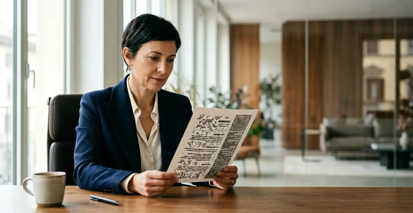 Professionista delle risorse umane che analizza profili tecnici durante un processo di selezione executive