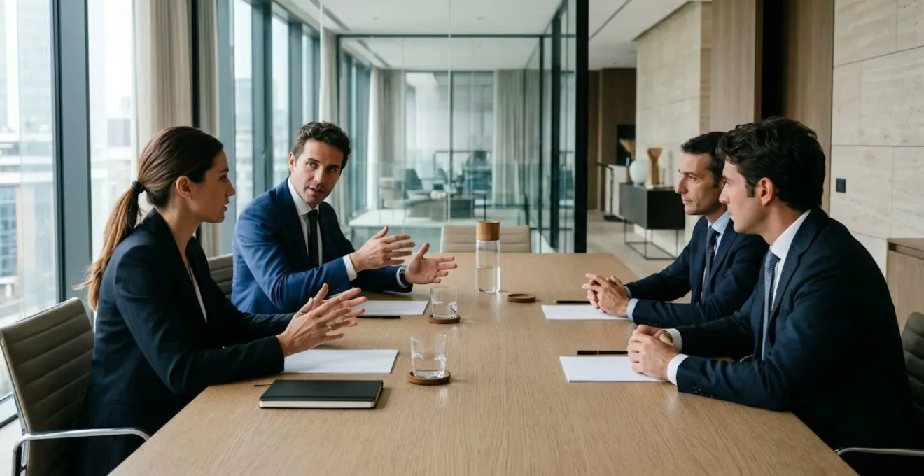 Incontro strategico di briefing tra cacciatore di teste e team aziendale per definire il profilo ideale del candidato