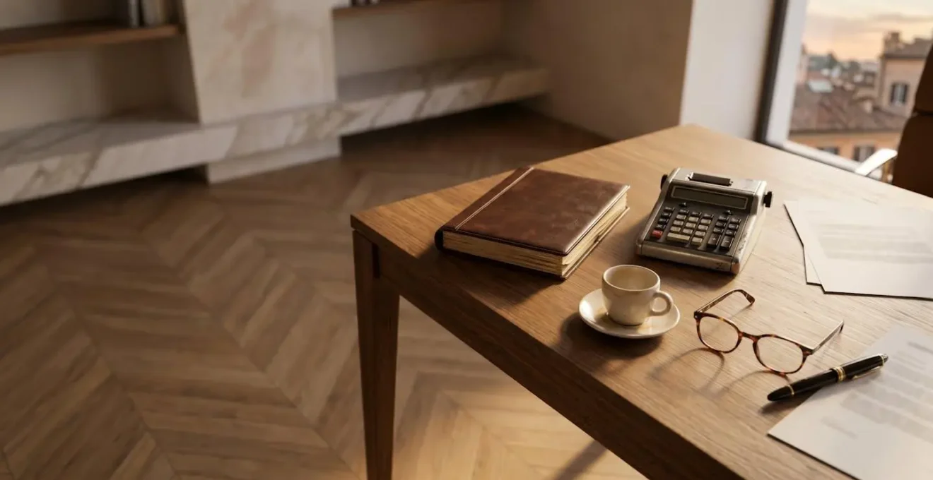 Ambiente di lavoro di un imprenditore che monitora indicatori finanziari critici